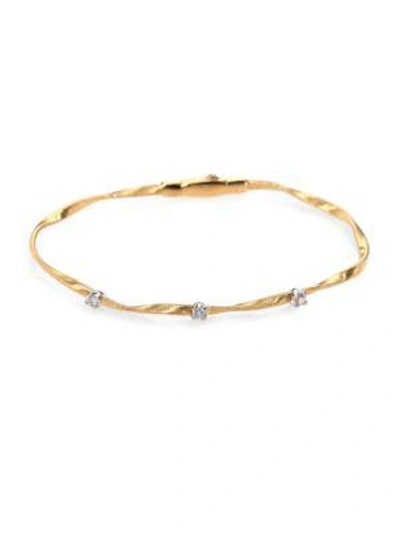 Shop Marco Bicego Women's Marrakech 18k Yellow Gold & Diamond Twisted Strand Bracelet