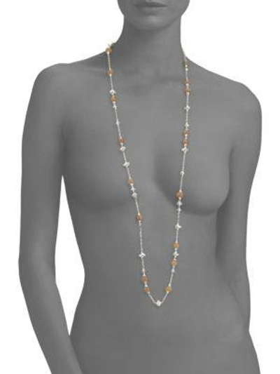 Shop John Hardy Bamboo Peach Moonstone & Sterling Silver Sautoir Necklace