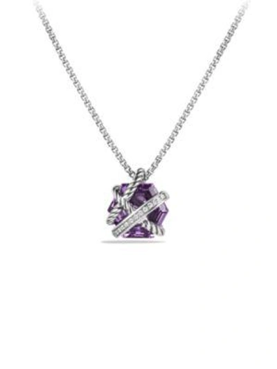 Shop David Yurman Women's Cable Wrap Necklace With Gemstone & Diamonds In Amethyst