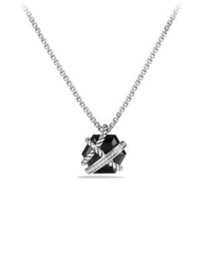 Shop David Yurman Women's Cable Wrap Necklace With Gemstone & Diamonds In Black Onyx