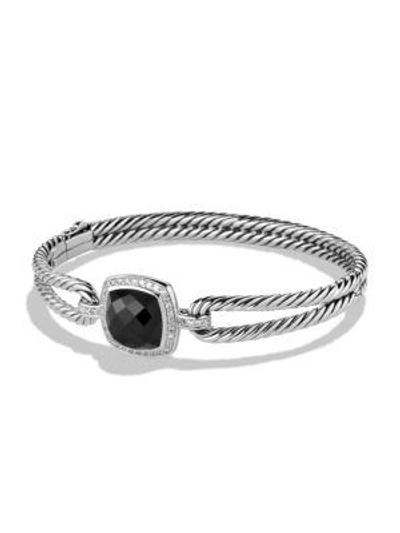 Shop David Yurman Women's Albion Bracelet With Gemstone & Diamonds In Black Onyx