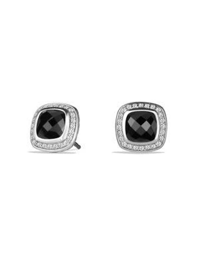 Shop David Yurman Women's Albion Earrings With Gemstone & Diamonds In Black Onyx