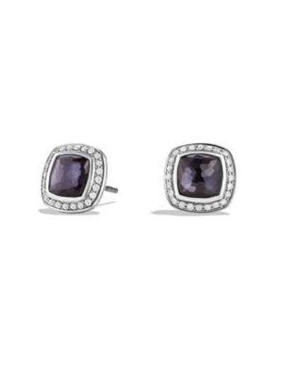 Shop David Yurman Women's Albion Earrings With Gemstone & Diamonds In Black Orchid