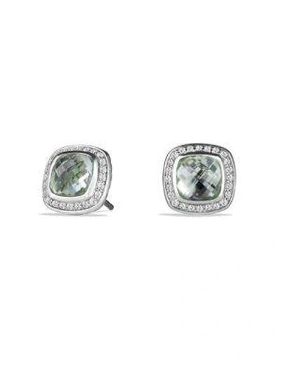 Shop David Yurman Women's Albion Earrings With Gemstone & Diamonds In Prasiolite