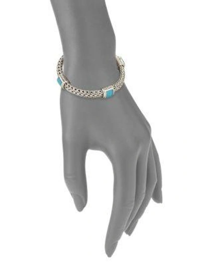 Shop John Hardy Women's Classic Chain Turquoise & Sterling Silver Four-station Medium Bracelet
