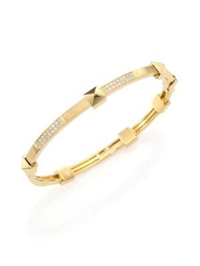 Shop Marli Women's Pyramide Diamond & 18k Yellow Gold Boheme Oval Bangle Bracelet