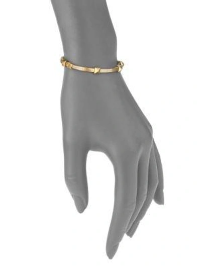 Shop Marli Women's Pyramide Diamond & 18k Yellow Gold Boheme Oval Bangle Bracelet