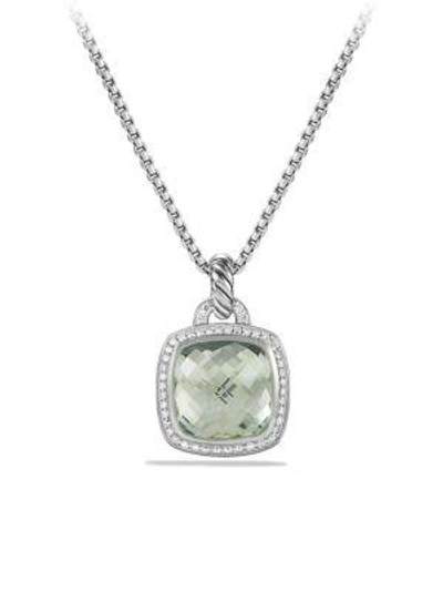 Shop David Yurman Women's Albion Pendant With Diamonds In Prasiolite