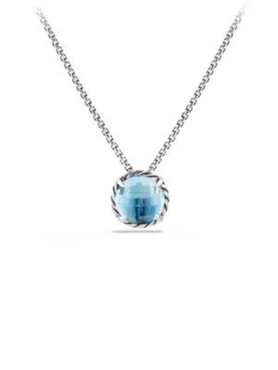 Shop David Yurman Châtelaine Pendant Necklace In Blue Topaz