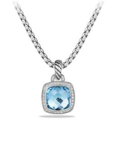 Shop David Yurman Albion Pendant With Gemstone & Diamonds In Blue Topaz