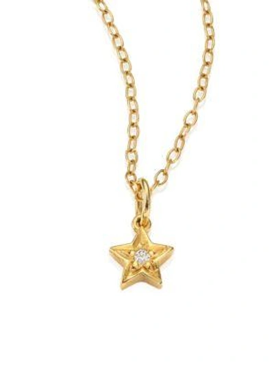Shop Ileana Makri Mini Star Pendant Necklace In Gold