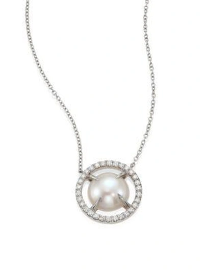 Shop Jordan Alexander 10mm Freshwater Pearl, Diamond & 18k White Gold Pendant Necklace