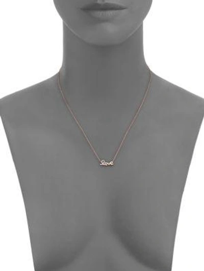 Shop Roberto Coin Tiny Treasures Diamond & 18k Rose Gold Love Letter Necklace