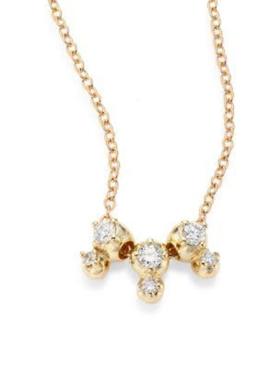 Shop Mizuki Sea Of Beauty Three Drop Diamond & 14k Yellow Gold Pendant Necklace