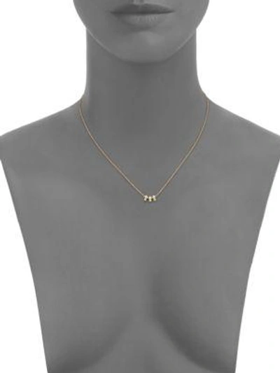 Shop Mizuki Sea Of Beauty Three Drop Diamond & 14k Yellow Gold Pendant Necklace