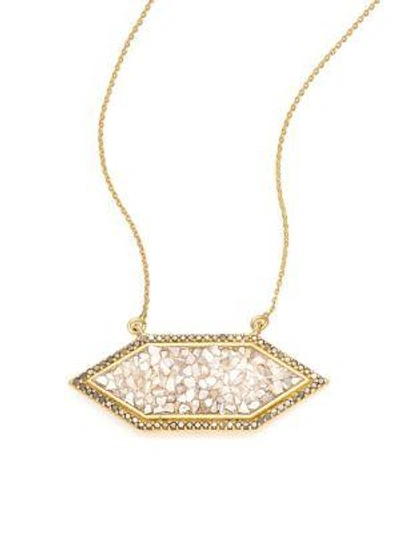 Shop Shana Gulati Charushila Shashi Black Diamond Pendant Necklace In Gold