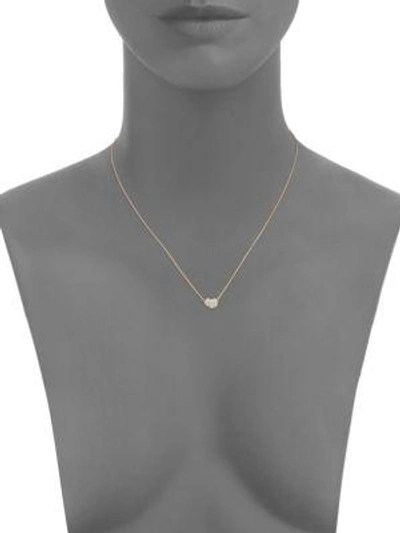 Shop Monica Vinader Nura Mini Heart Diamond Pendant Necklace In Rose Gold