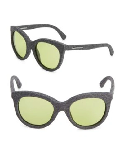 Giorgio Armani 55mm Wool Butterfly Sunglasses In Grey