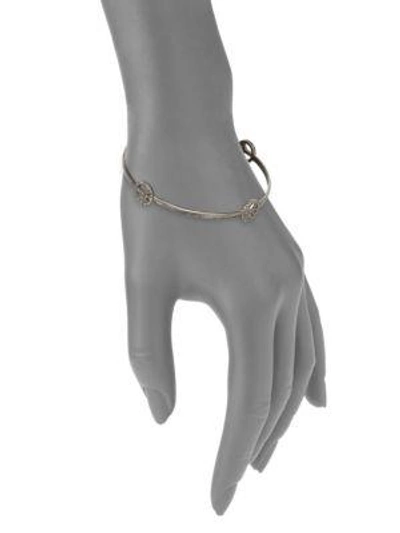 Shop Nina Gilin Diamond Peace Sign Bangle Bracelet In Silver