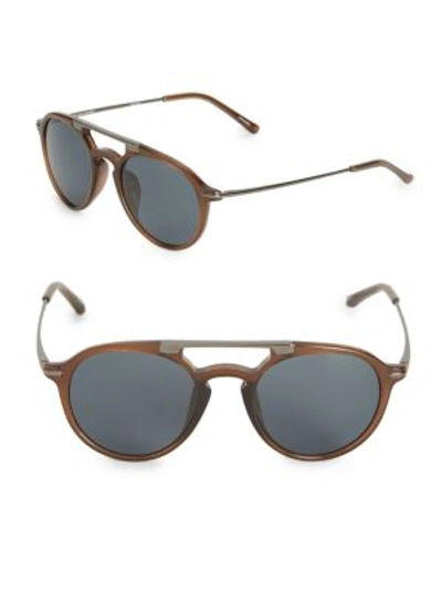 Dries Van Noten Pantos Double-bridge Round Sunglasses In Brown