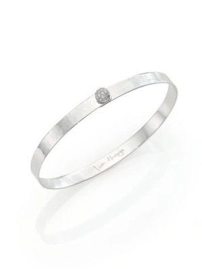 Shop Phillips House Women's Affair Infinity Love Always Diamond & Hammered 14k White Gold Bracelet