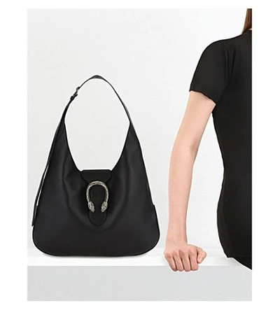 Shop Gucci Dionysus Extra Large Leather Hobo In Black
