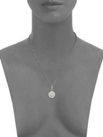 Shop Rene Escobar Small Diamond & Sterling Silver Round Pendant Necklace
