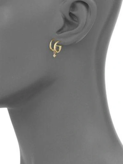 Shop Zoë Chicco Diamond & 14k Yellow Gold Hoop Earrings
