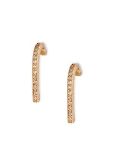 Shop Zoë Chicco Diamond & 14k Yellow Gold Hook Hoop Earrings