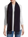 MOSCHINO Solid Fringed Woolen Scarf
