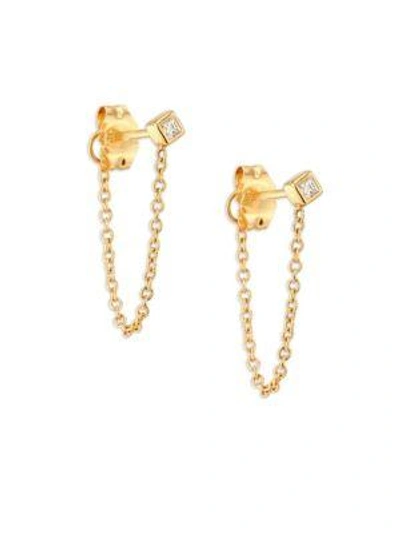 Shop Zoë Chicco Diamond & 14k Yellow Gold Front Back Stud Earrings