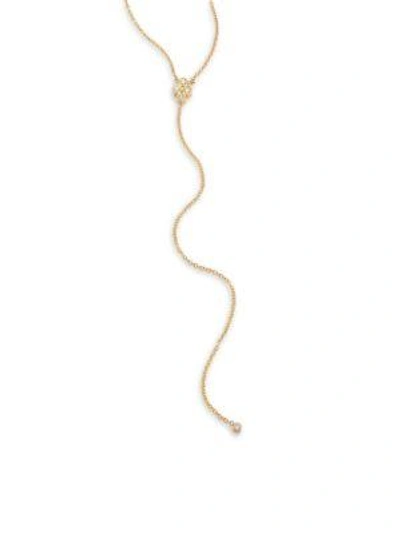 Shop Zoë Chicco Diamond & 14k Yellow Gold Lariat Necklace