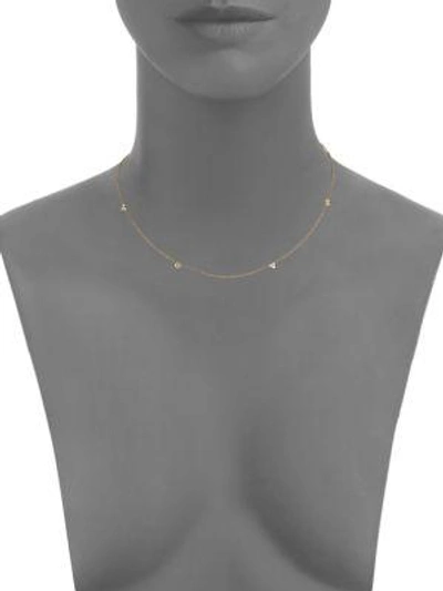 Shop Zoë Chicco Tiny Letters Love 14k Yellow Gold Station Necklace