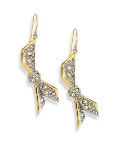 Shop Alexis Bittar Crystal-encrusted Origami Drop Earrings In Gold