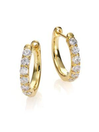 Shop Jude Frances Jude Diamond & 18k Yellow Gold Huggie Hoop Earrings/0.5"