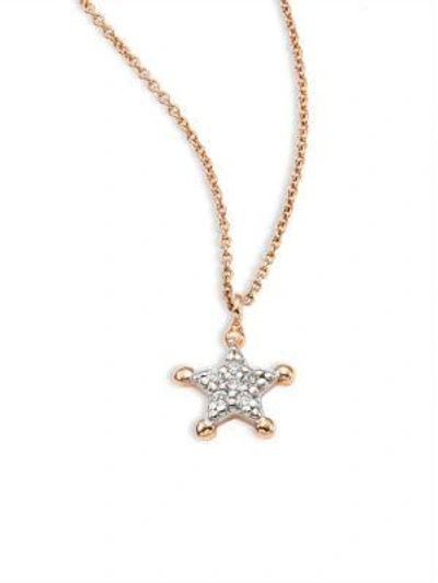 Shop Kismet By Milka Women's Sherriff Star Diamond & 14k Rose Gold Pendant Necklace