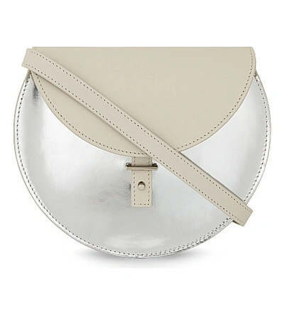 Pb 0110 Leather Mirrored Mini Shoulder Bag In Silver Dust