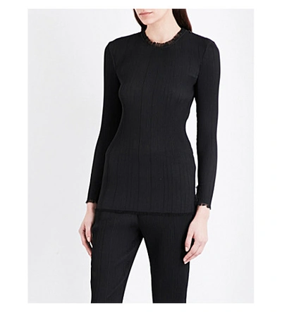 By Malene Birger Rituala Frayed-edge Pleated Top In Black