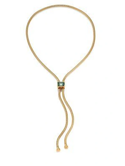 Shop House Of Lavande Kemala Crystal Snake Chain Lariat Necklace In Gold
