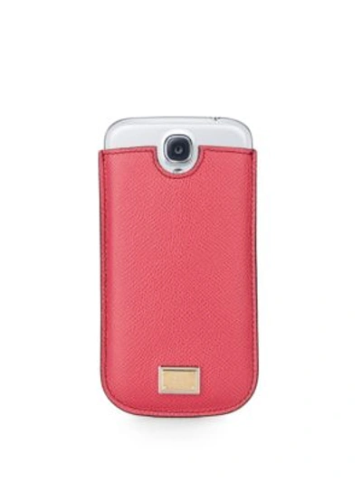 Dolce & Gabbana Pebbled Leather Iphone 4 Case In Ciclamino