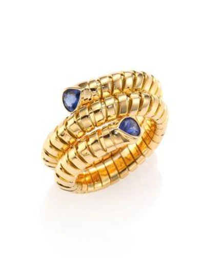 Shop Marina B Women's Trisola Sapphire & 18k Yellow Gold Coil Ring