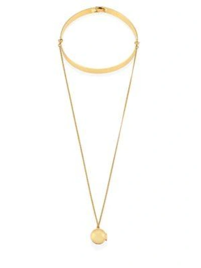 Shop Lele Sadoughi Keepsake Choker & Pendant Necklace In Gold