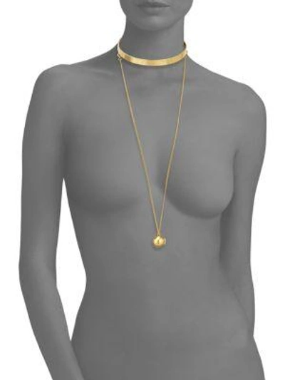 Shop Lele Sadoughi Keepsake Choker & Pendant Necklace In Gold