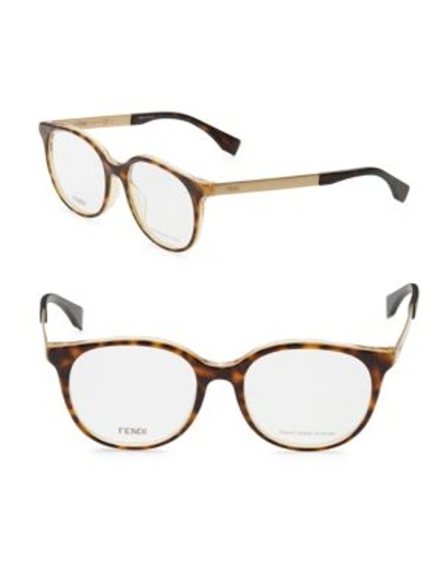 Fendi 47mm Cat's Eye Optical Glasses In Brown