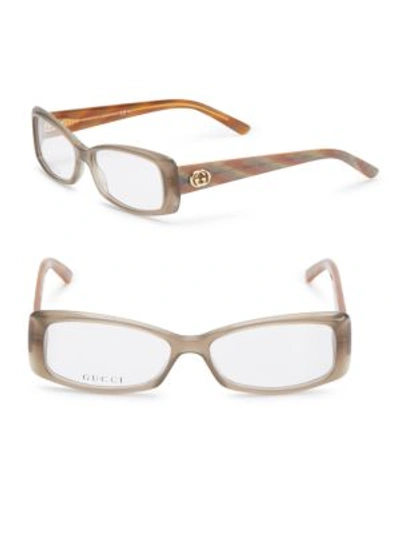 Gucci Logo Etched Optical Glasses In Brown