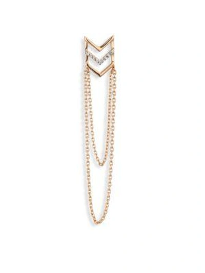 Shop Kismet By Milka Chevron Diamond & 14k Rose Gold Single Long Earring