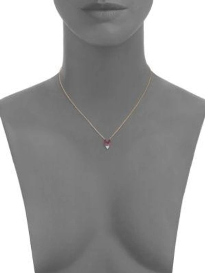 Shop Kismet By Milka Shades Of Love Diamond, Ruby, Pink Sapphire & 14k Rose Gold Pendant Necklace In Rose Gold-pink Sapphire