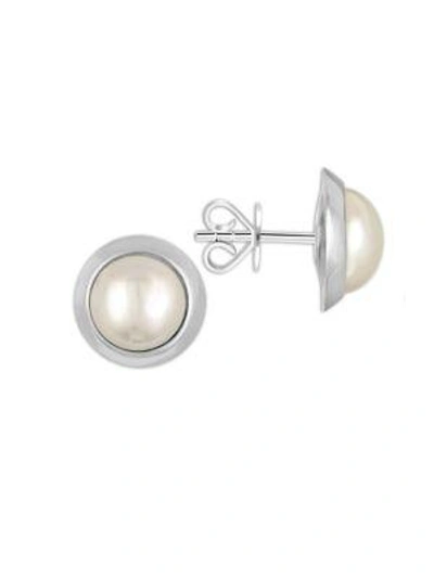 Shop Majorica 8mm Mabe Pearl And Sterling Silver Stud Earrings