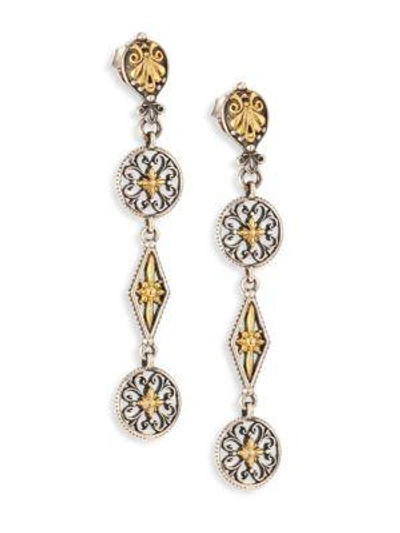 Shop Konstantino Penelope 18k Yellow Gold & Sterling Silver Drop Earrings In Silver-gold