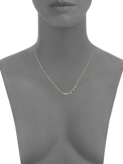 Shop Meira T Women's Curved Diamond Bar Necklace In Gold